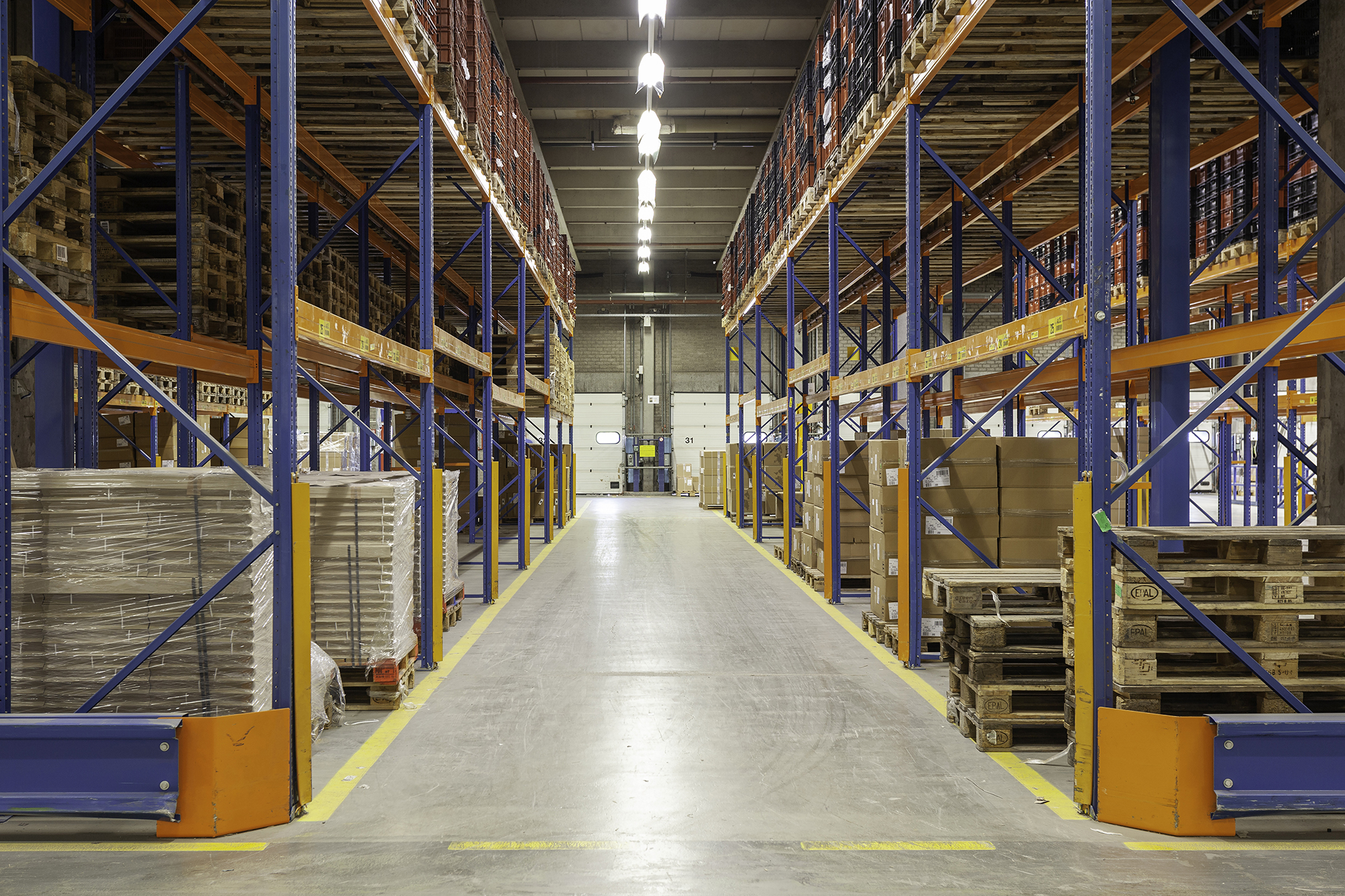 Energy-efficient LED lighting warehouse shelving, in Enfield site